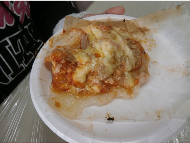 美味しそうです☆彡
焼きたての餅ピザ（8分音符）