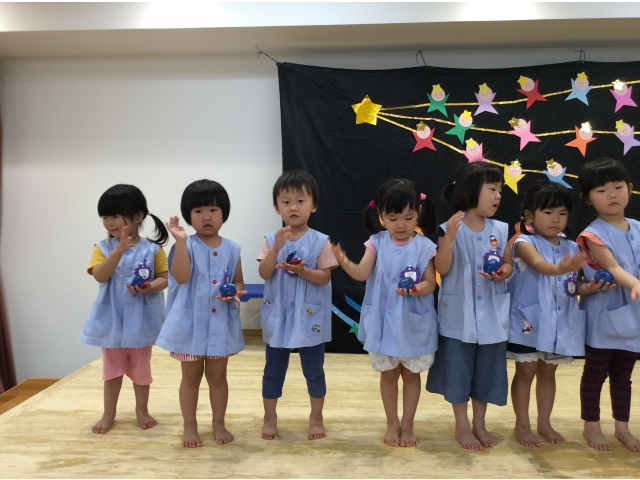 リズムに合わせて上手に叩いていましたよ