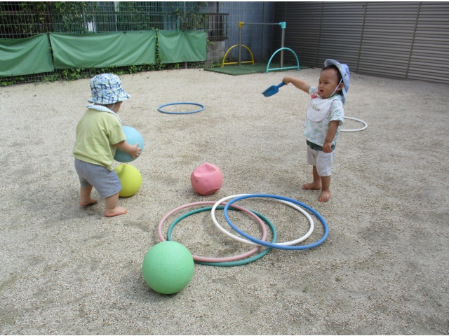大きいボール持てたよ