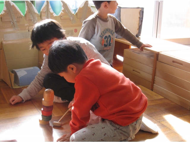 だるまおとし、
難しいね