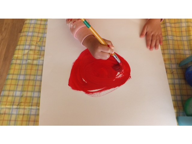 絵の具で鬼の顔