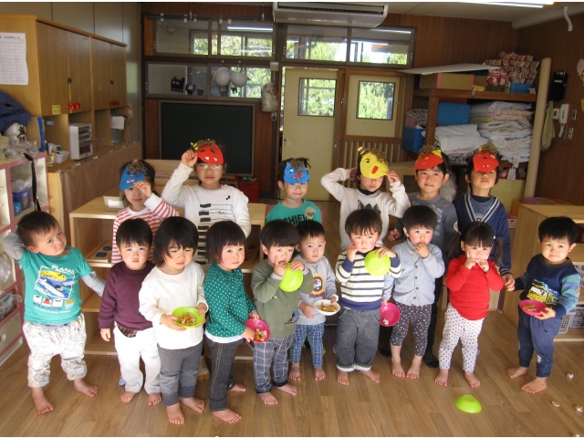 鬼と一緒に“ハイポーズ”りす組