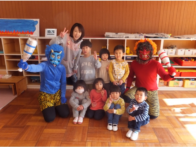 なかよくなったオニと
すずらん組さん♡