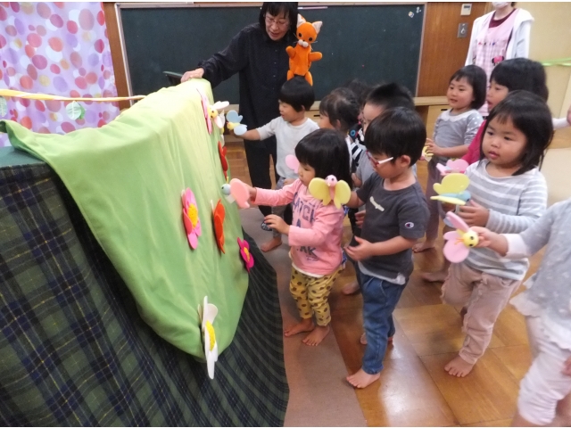 自分で
ぺったん