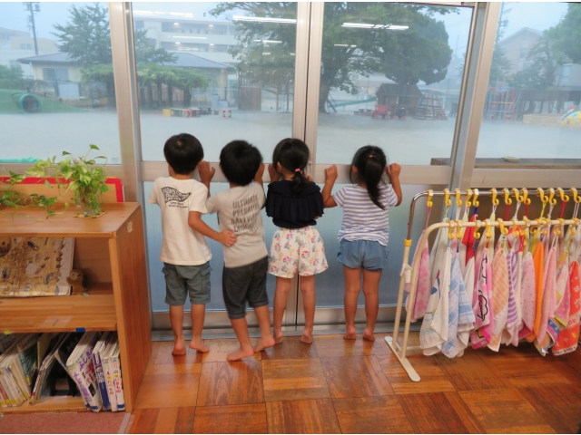 きりん組。
友だちと一緒に見る。
