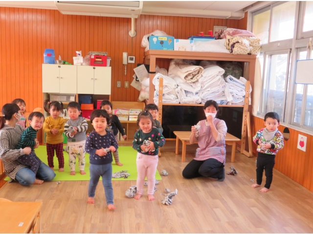 オニの登場にびっくり!
