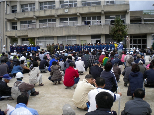 大規模な訓練の様子です。