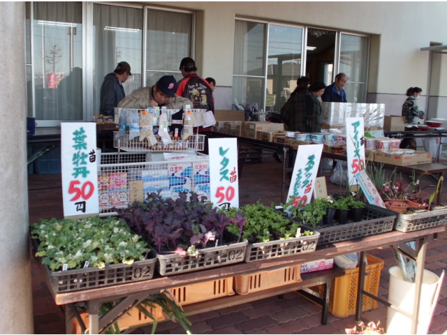 半田の里就労支援Ｂ型事業で作った野菜も売っています