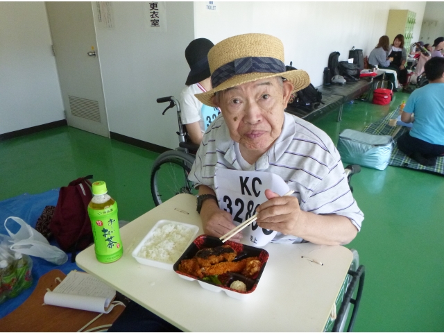 外で食べるお弁当は最高に美味しい！