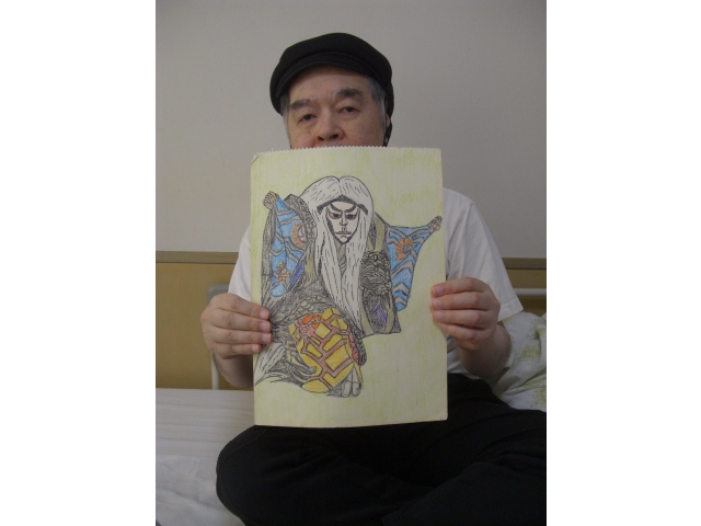これは前に描いた歌舞伎の絵です。