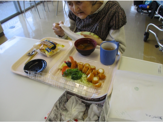 大エビフライとホットケーキ！？　大好きなんです