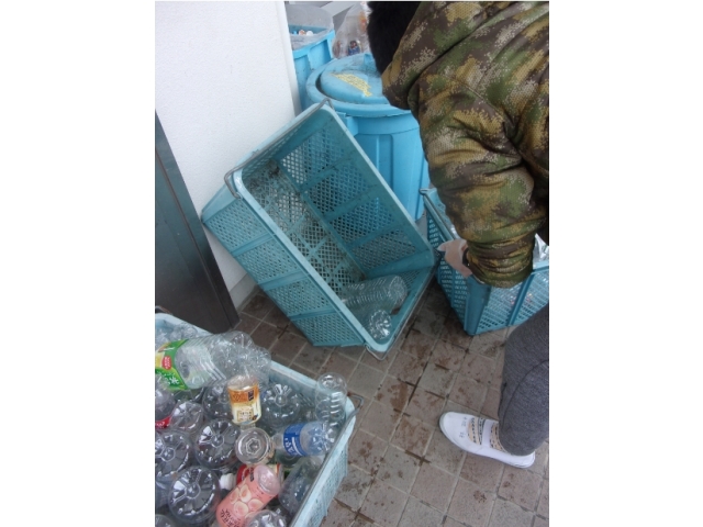 ペットボトルの乾燥