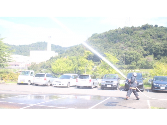圧巻の放水訓練です。