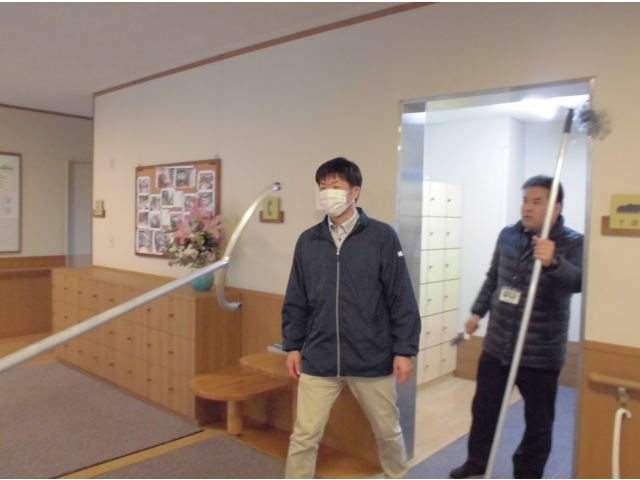 指導中：目の前に刺股(さすまた)が
来ると怖く感じました。