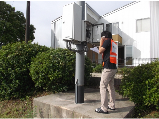 敷地内の防災無線から放送