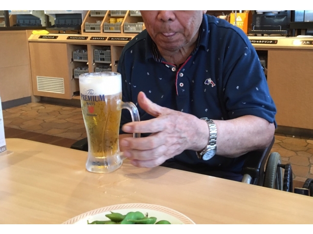 外出でビールと枝豆！最高です