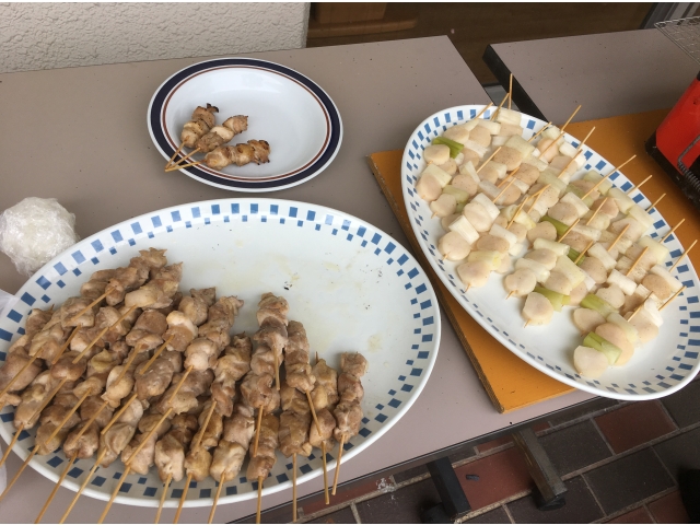 今日の素材はやきとりとホタテ!