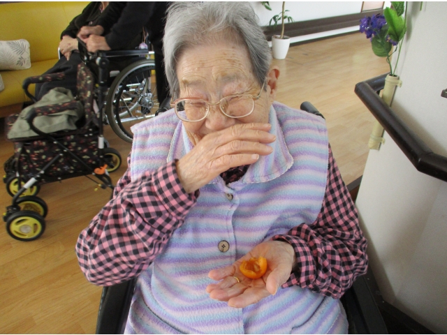 利用者の皆様に提供し、旬の果物に舌鼓をうちました。