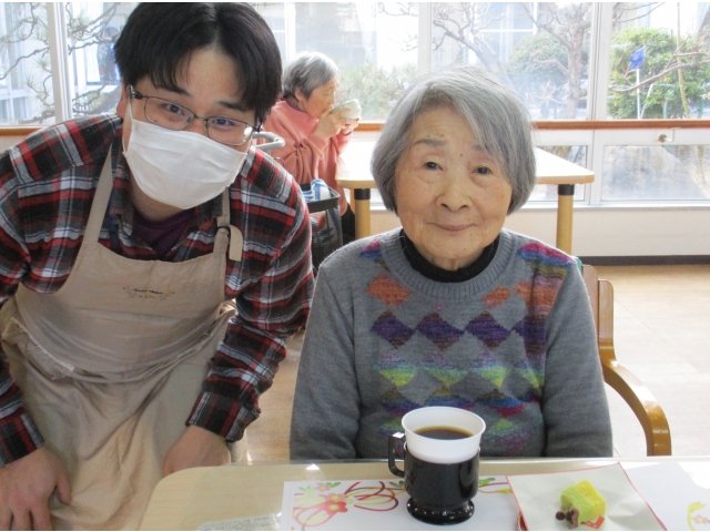 栄養士さんと一緒に、コーヒーを楽しまれました。