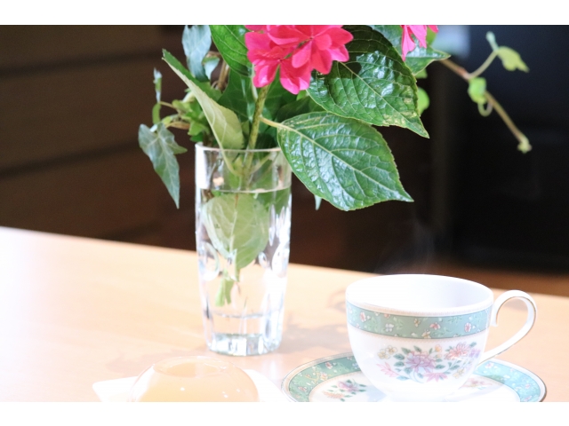 ジュレとコーヒーと紫陽花と