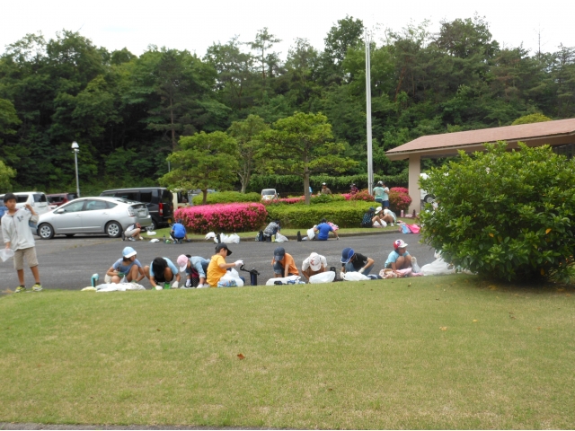 みなさん一生懸命草むしりをしてました！