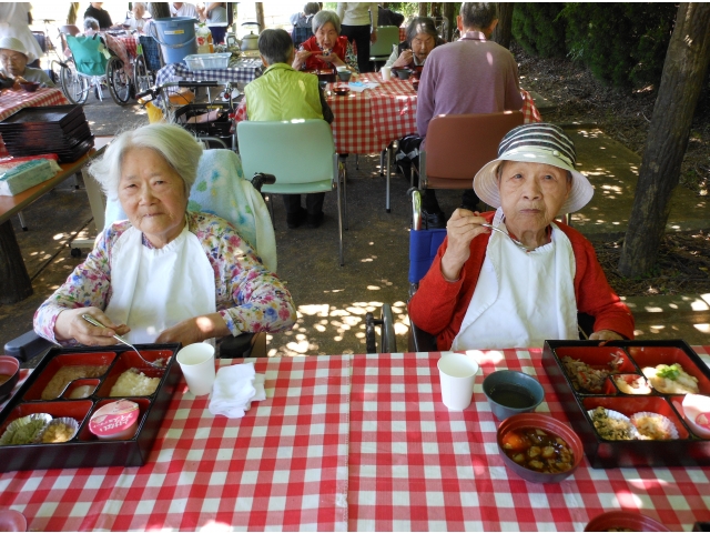 外での食事は最高です！