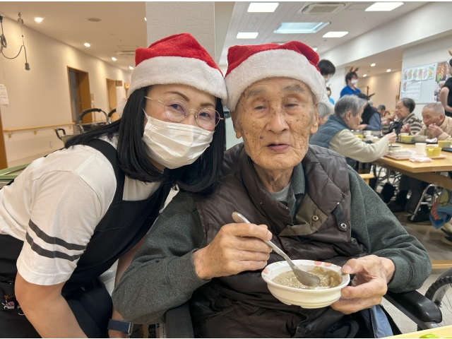 🎅帽子を被ってツーショット！