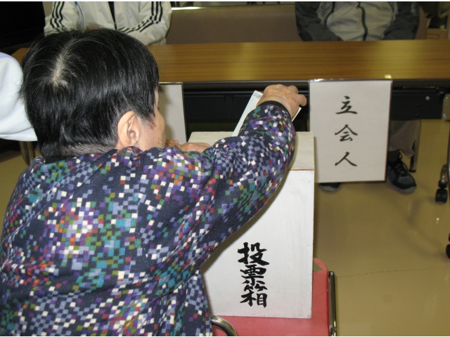 投票箱へ投入