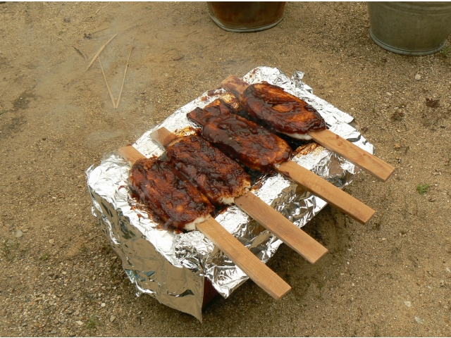 味噌を塗ったらじっくり焼きます