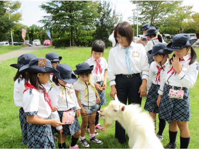 公民館にいるやぎの「あおくん」