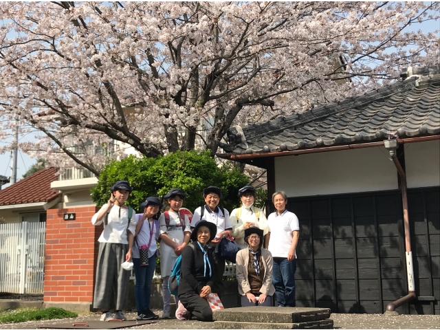 桜の木をバックに～気持ちいい1日でした。